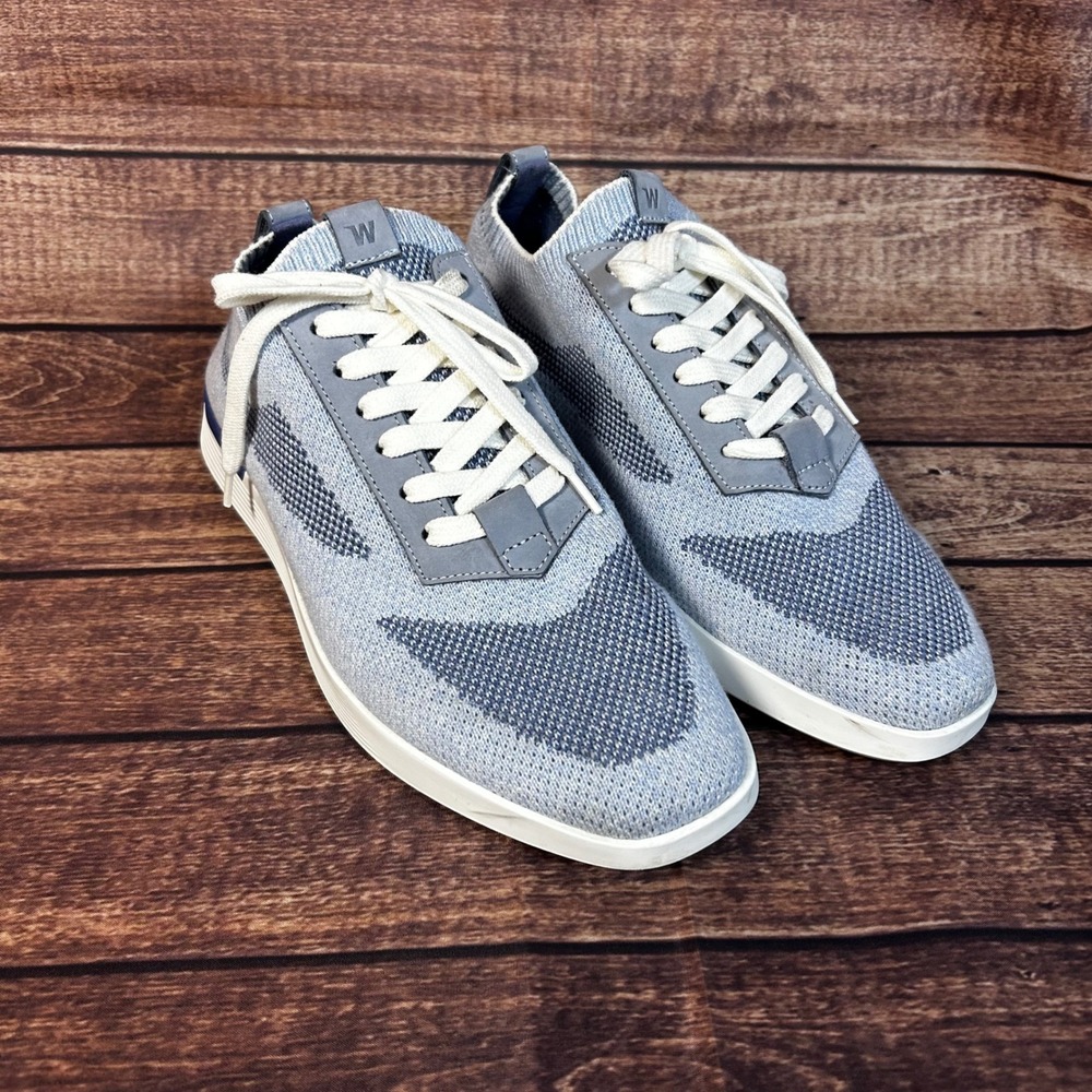 Wolf & Shepherd Supreme Knit Trainer Mens 8 Light Blue Grey Knit Sneakers
